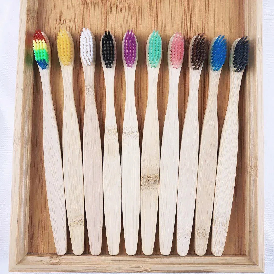 Whitox 10 pieces bamboo tooth brush set